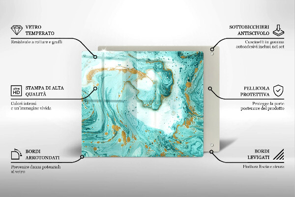 Skärbräda av glas Blå abstraktion