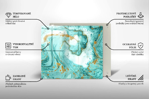 Skärbräda av glas Blå abstraktion