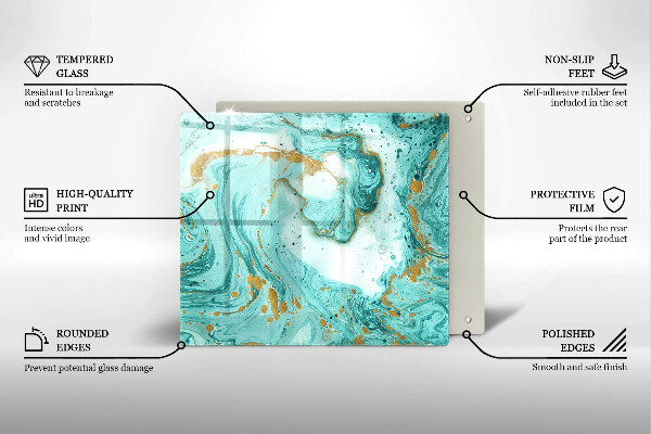 Skärbräda av glas Blå abstraktion