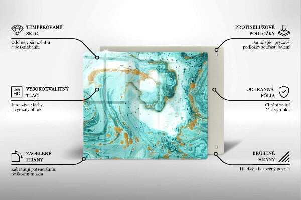 Skärbräda av glas Blå abstraktion
