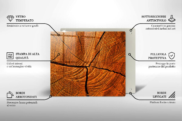 Skärbräda av glas Trästamstruktur