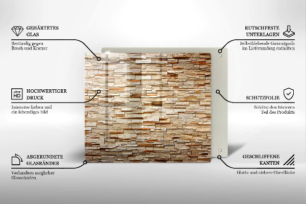 Skärbräda av glas Textur av dekorativa stenar