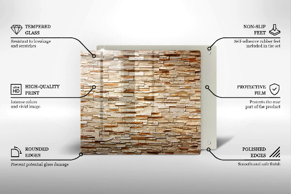 Skärbräda av glas Textur av dekorativa stenar