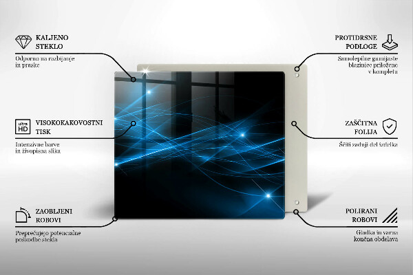 Skärbräda av glas Abstrakt blå rök
