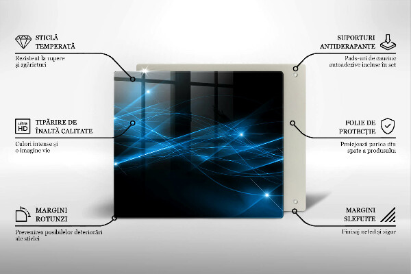 Skärbräda av glas Abstrakt blå rök