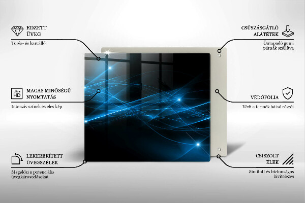 Skärbräda av glas Abstrakt blå rök