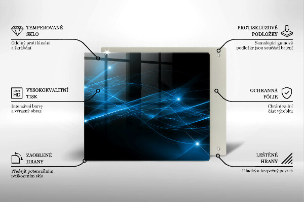 Skärbräda av glas Abstrakt blå rök