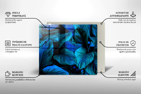 Skärbräda av glas Lämnar djungelvegetation