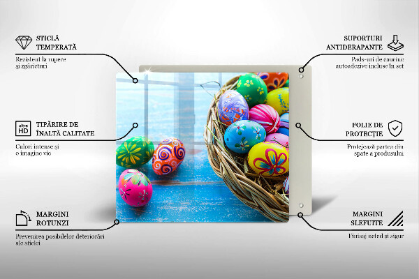 Skärbräda av glas påskägg