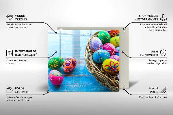 Skärbräda av glas påskägg