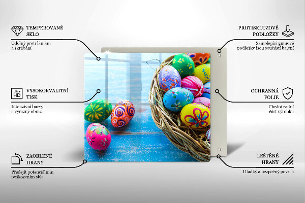 Skärbräda av glas påskägg