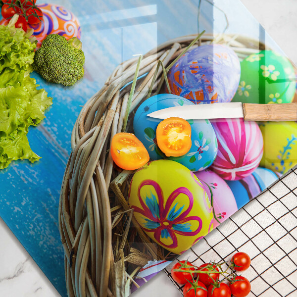 Skärbräda av glas påskägg