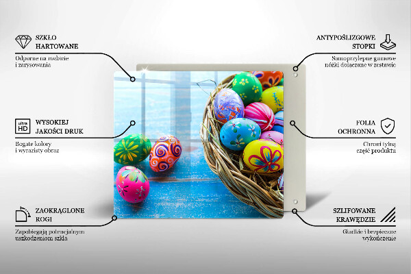 Skärbräda av glas påskägg