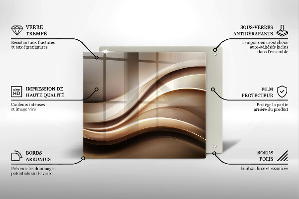 Skärbräda av glas Abstraktion mjuka linjer