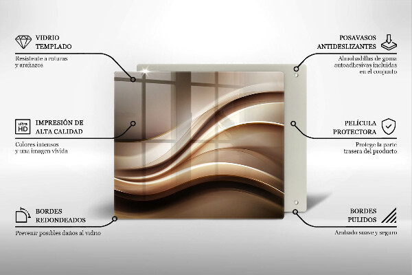 Skärbräda av glas Abstraktion mjuka linjer