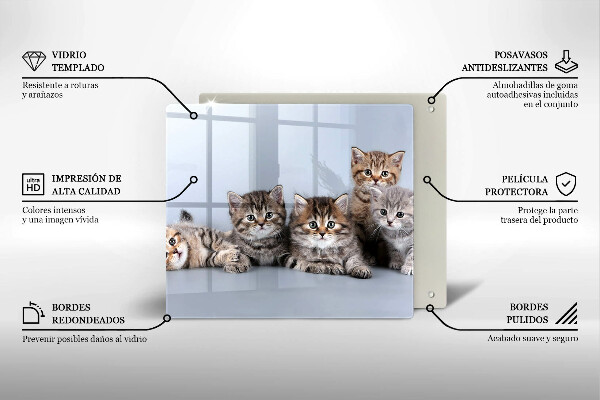 Skärbräda av glas Söta små kattungar