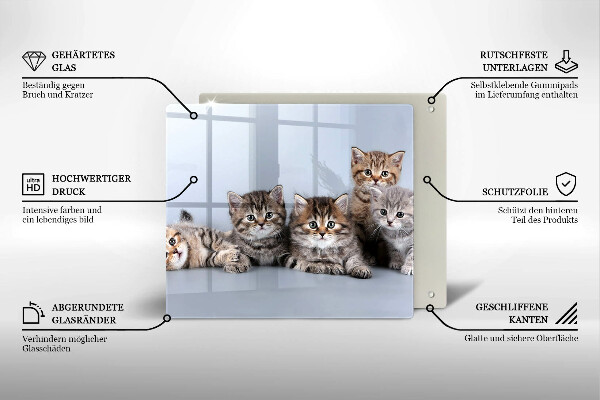 Skärbräda av glas Söta små kattungar