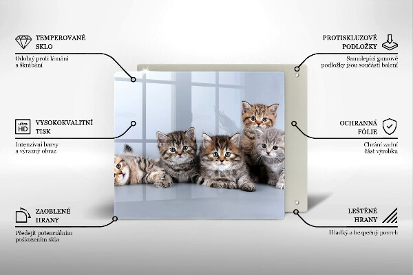 Skärbräda av glas Söta små kattungar