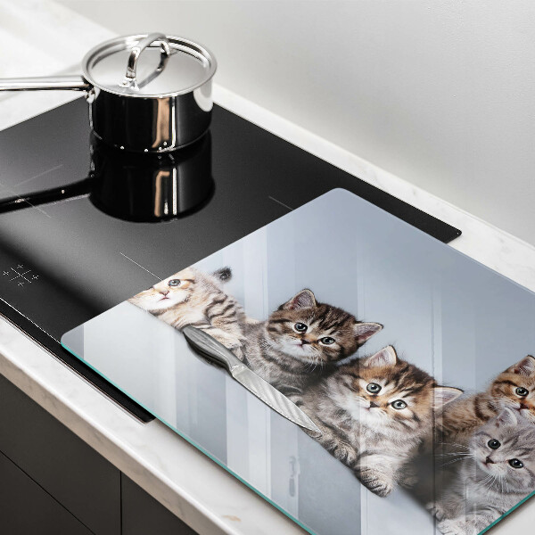 Skärbräda av glas Söta små kattungar