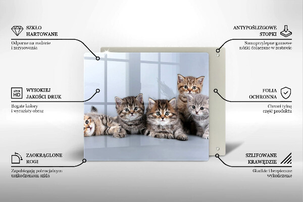 Skärbräda av glas Söta små kattungar