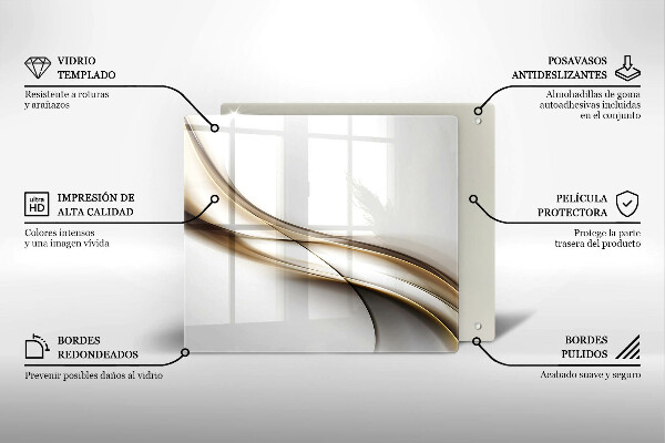 Skärbräda av glas Mjuka linjer abstrakt