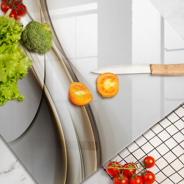 Skärbräda av glas Mjuka linjer abstrakt