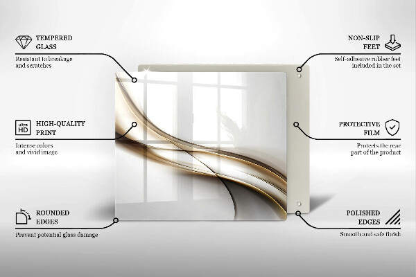 Skärbräda av glas Mjuka linjer abstrakt