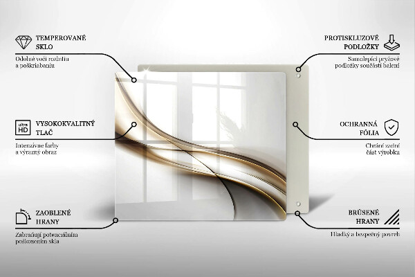 Skärbräda av glas Mjuka linjer abstrakt