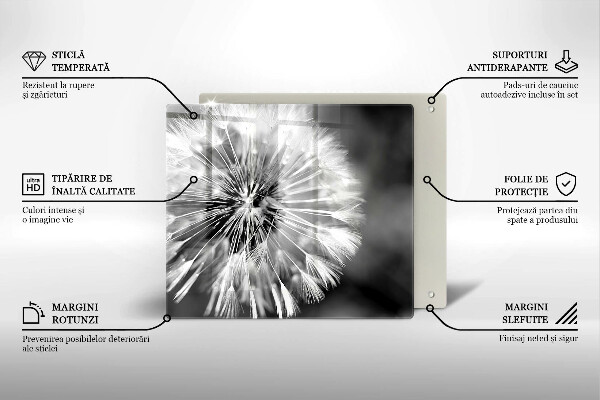 Skärbräda av glas Delikat maskros