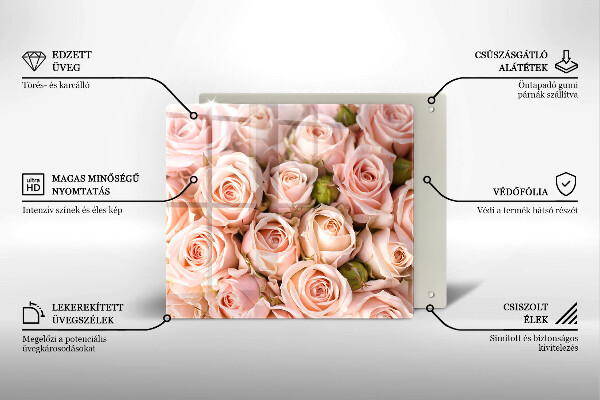 Skärbräda av glas Bukett fina rosor