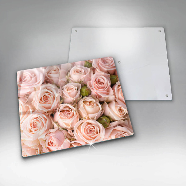 Skärbräda av glas Bukett fina rosor