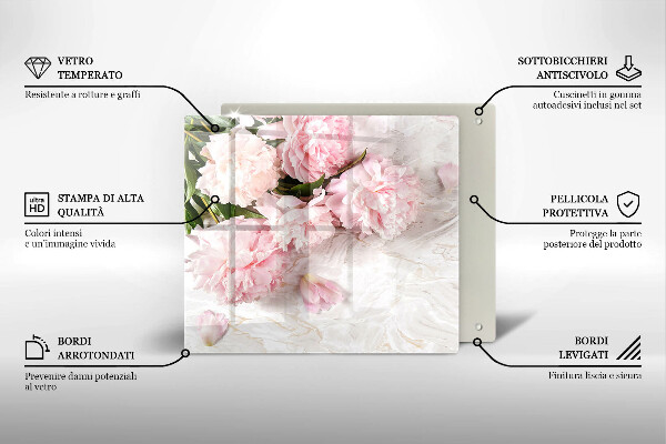 Skärbräda av glas Fina rosenblommor