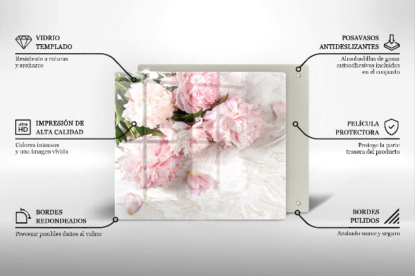 Skärbräda av glas Fina rosenblommor