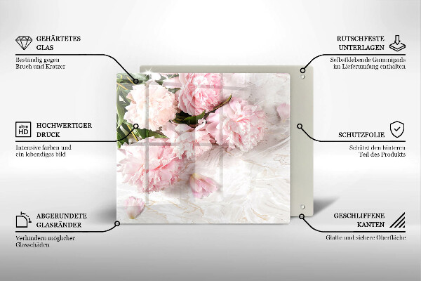 Skärbräda av glas Fina rosenblommor