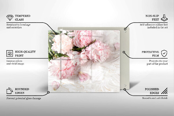Skärbräda av glas Fina rosenblommor