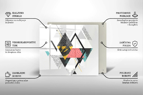 Skärbräda av glas Abstraktionstrianglar