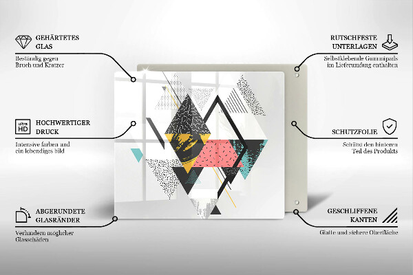 Skärbräda av glas Abstraktionstrianglar