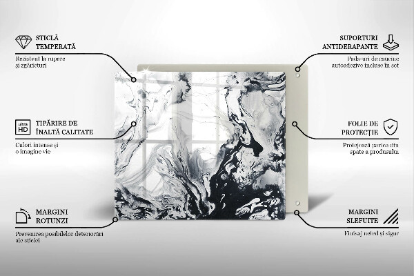 Skärbräda av glas Bläckabstraktion
