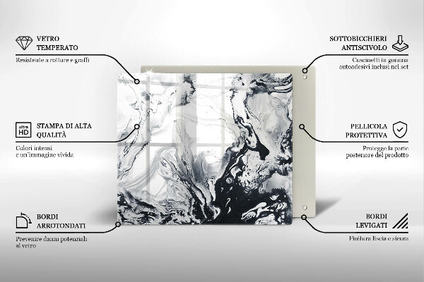 Skärbräda av glas Bläckabstraktion