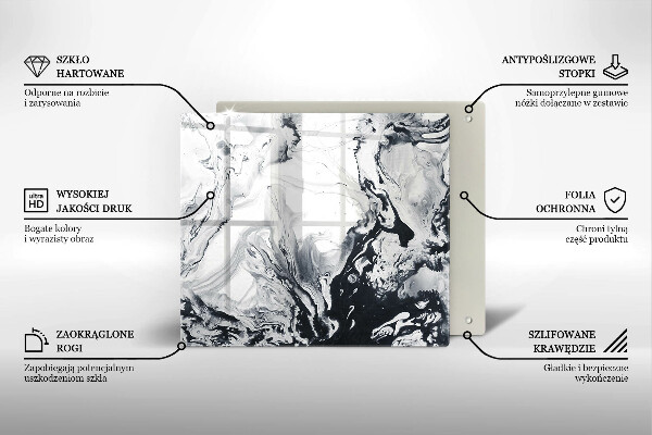 Skärbräda av glas Bläckabstraktion