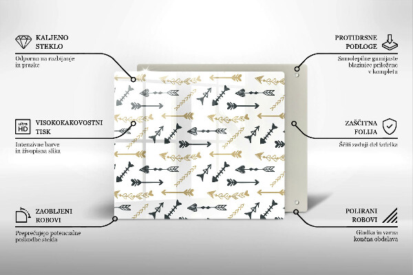 Skärbräda av glas Boho pilmönster
