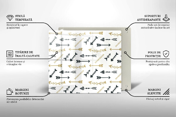 Skärbräda av glas Boho pilmönster