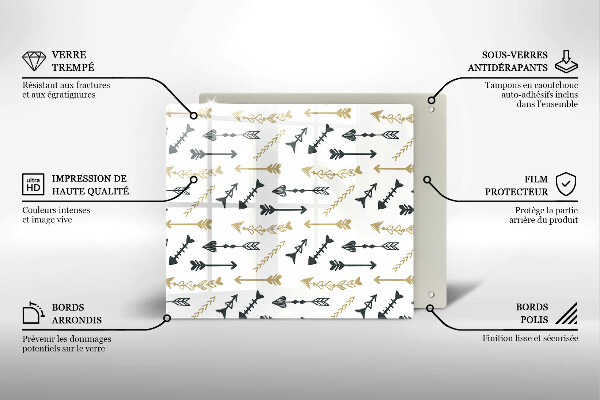 Skärbräda av glas Boho pilmönster