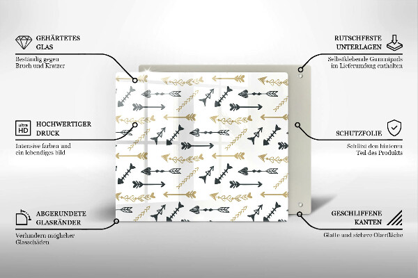 Skärbräda av glas Boho pilmönster