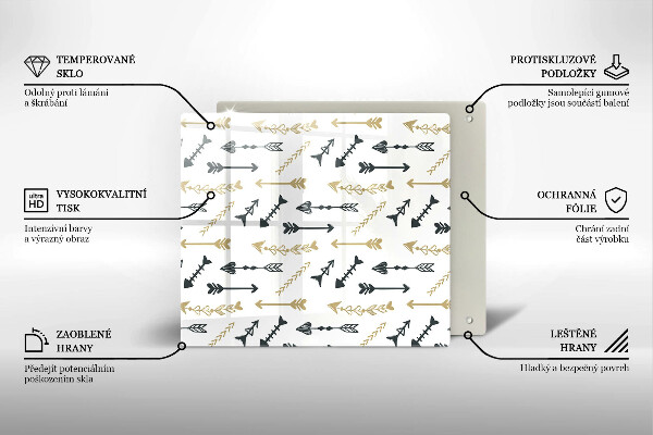 Skärbräda av glas Boho pilmönster