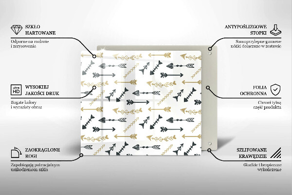 Skärbräda av glas Boho pilmönster