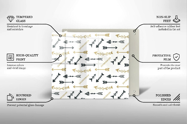 Skärbräda av glas Boho pilmönster