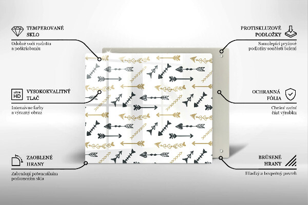 Skärbräda av glas Boho pilmönster