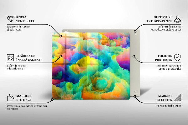 Skärbräda av glas Färgglad abstraktion
