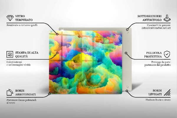 Skärbräda av glas Färgglad abstraktion